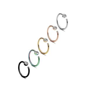 Anillos en la nariz Espárragos Cuerpo Jewelrysteel Punk Clip en gema falsa Labio Piercing en la oreja Joyería de mujer unisex Faux Septum Piercings Hoop Drop Deli Dhvjx