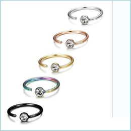 Anillos en la nariz Espárragos en forma de C Piercing en el cuerpo Anillo en la nariz Perno prisionero Cristal Diamante Acero inoxidable Uñas para mujeres Joyería de moda Dhseller2010 Dhinf