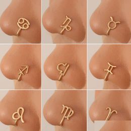 Neusringen Studs Clips Hoops voor vrouwen niet-piercing lichaam Jowery Constellation Symbool Koper Goud Goud Groothandel 2023 Nieuwe druppel del Dhpek