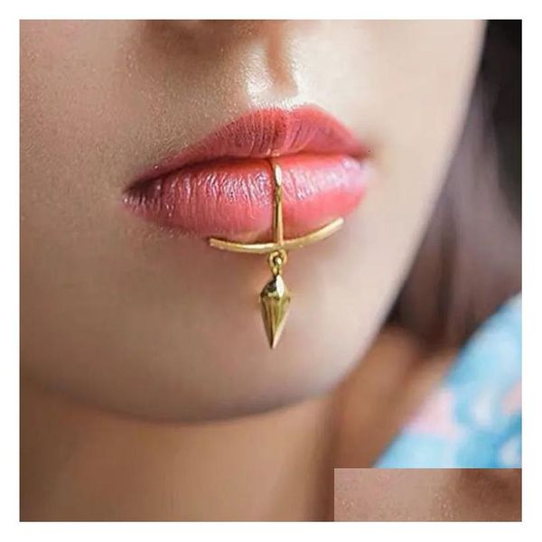 Anneaux de nez étalons fausses bijoux de piercing à lèvres Aucune Labret Faux LIPRING en acier inoxydable Corps nickel 231019 Drop livraison Dhubc