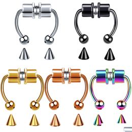 Nez Anneaux Goujons Faux Nez Anneau En Acier Inoxydable Piercing Oreille Percé Hoop Septum Anneaux Pour Femmes Mode Corps Bijoux Cadeaux Drop De Dhear