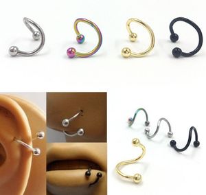 Neusringen studs mode roestvrijstalen horseshoe nepring c clip lip piercing stud hoepel voor vrouwen mannen barbell drop levering je j dh18x