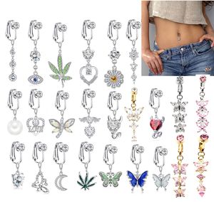 Neusringen Studs Faux nep buikvlinder biercing bladeren clip op navel navel knop kraakbeen oorbellen 230325