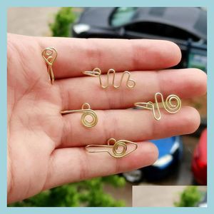 Neusringen studs handgemaakte sieraden groothandel nep neu ringen septum goud/sier manchet niet -piercing clip op faux voor vrouwen mannen drop dhbkf