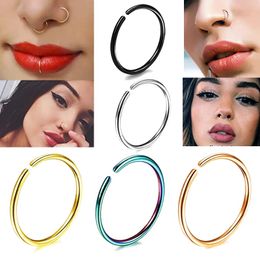 Neusringen Studs Hoop Circle met piercing voor vrouwen meisje roestvrijstalen diamant kristallen steen mode sieraden groothandel