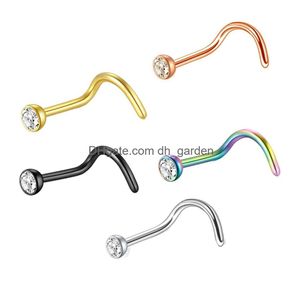 Neusringen Studs Hoop L vorm roestvrijstalen schroef bot neusgatgebruik body piercing sieraden voor vrouwen mannen India pin stud drop de dhgarden dhroo