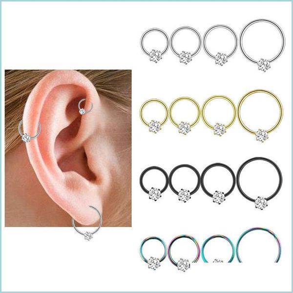 Anneaux de nez Goujons Nouveau gros en acier inoxydable ouvert nez cerceau anneau goujons oreille os clou joli corps Pierce bijoux 83 E3 Drop Delivery 2 Dhhay