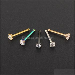 Anneaux de nez Goujons Piercings de narine Cz Crystal Piercing Stud Acier inoxydable Star Nariz Bijoux Wholes Mix Color Drop Delivery 4057260