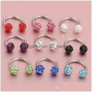 Nez Anneaux Goujons Piercing Fer À Cheval Titane Bijoux Corps Mti Couleurs 50 Pcs/Lot Drop Delivery Dhgarden Dhv1C