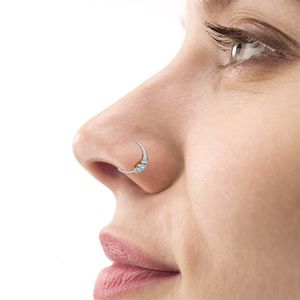 Anneaux de nez Goujons Réel Piercing Anneau Bijoux Faits À La Main Or Filled952 Argent Charm Hoop Faux Punk 230614