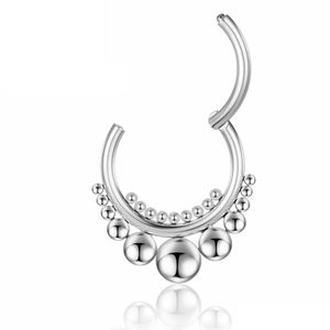 Anneaux de nez Goujons Septum Piercing Anneau de nez en titane Clips de cerceau Boucles d'oreilles Helix Femme Tragus Cartilage industriel Labret Segment de charnière Dhc9E