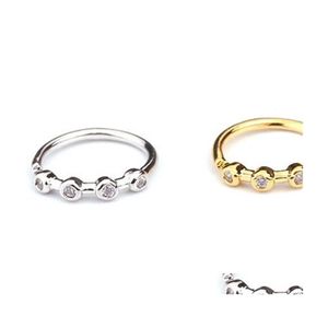 Neusringen Studs Sier en Gold Color 20GX8mm Piercing sieraden CZ Hoop Nostril Ring Bloem Helix kraakbeen Tragus Earring 871 R2 DR DHR96