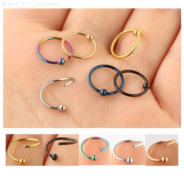 Anillos de nariz Espárragos TIANCIFBYJS 20G Anillos de nariz de acero inoxidable Espárragos de aro Pendientes de cartílago de bola Helix Piercing de oreja Tragus Joyería corporal al por mayor L230806