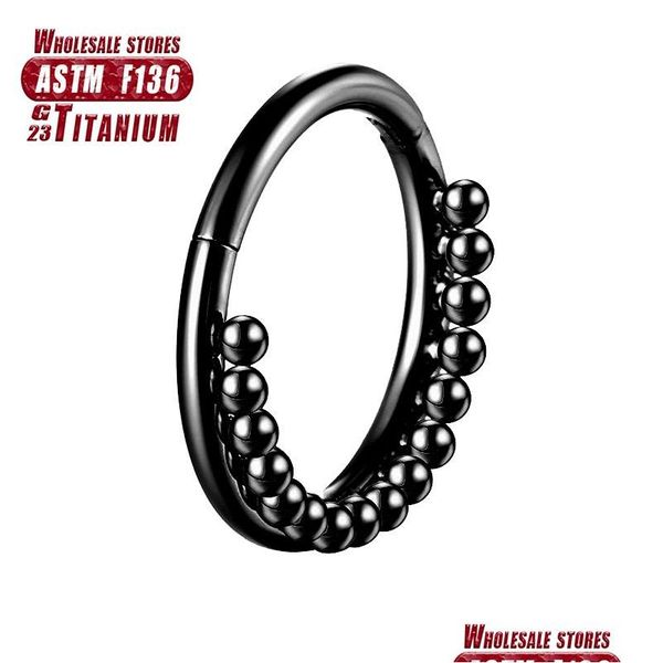 Anillos de nariz Studs Titanio Tragus Helix Piercing G23 Cartílago Nariz Anillo Bisagra Secciones Y Encantador Cuerpo Pendientes Labret Joyería Cuerpo Dhnrt