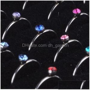 Anillos de la nariz Studs Allero 40pcs 1 Jewillry Nice Body Pierce Anillo de cristal Bk Lotes Bling Box LR312 1134 T2 Drop d Dhgarden DH7SH