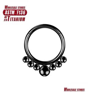 Anneaux de nez Goujons Zircon Cartilage Tragus Anneau de nez Cerceau Corps Helix Industriel G23 Septum Boucles d'oreilles Clicker Charnière Section Bijoux Dh0B6