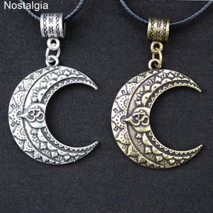 Collier nostalgique OM Yoga lune, bijoux païens Wicca, Mandala fleur de Lotus, bijoux spirituels, pendentif de sorcellerie 3577