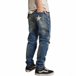 Nostalgie mer lourd slim-fit droit stretch jeans mâle chat doit être brossé blanc pour faire de vieux denim lg pantalon N8w9 #