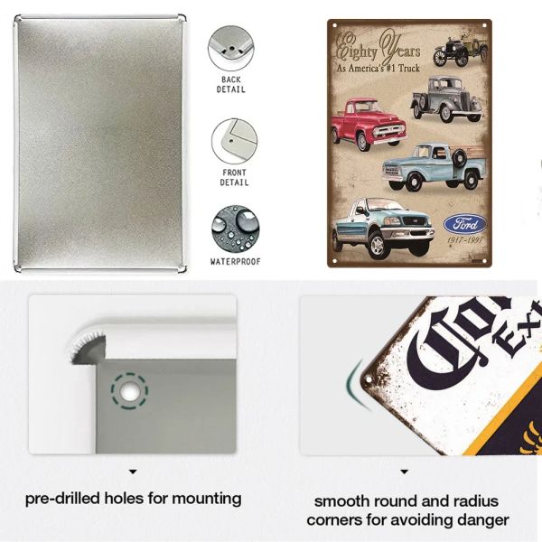 Nostalgic-Art Retro Ford Motor Motor Sign Vintage Metal Plaque Metal Plate For Gift Idea Car accessoires de voiture Fans Home Club Wall Decor