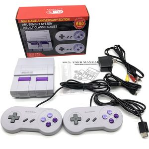 Nostalgische gastheer Mini TV 660 Wii Game Console 8 Bit Video Handheld voor SNES Games -consoles met dubbele gamingcontrollers en retailbox DHL