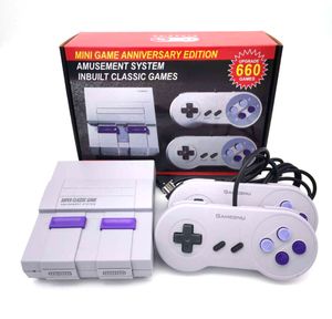 Nostalgische gastheer Mini TV 660 Wii Game Console 8 Bit Video Handheld voor SNES Games -consoles met dubbele gamingcontrollers DHL