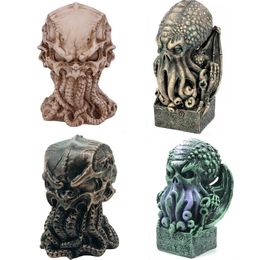 Nostalgic Vintage Skull Cthulhu Mythologie Statue Décoration Home Crafts Ornements Octopus Figurine Sculpture moderne 240429