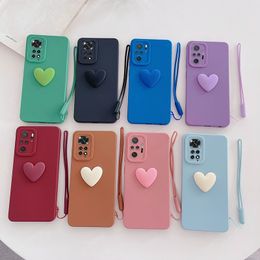 Note11s Love Heart Silicone STRAP BORD CASE POUR Xiaomi Redmi Note 11 10 Pro 11S 10S 4G 5G 9 8 9S 7 11PRO COUVERTURE SOUPE