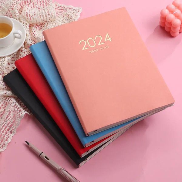 Carnet Agenda 2024 planificateur Cuadernos liste de choses à faire Journal mensuel Libretas accessoires de bureau Journal