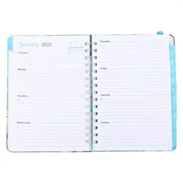Cuaderno planificador de libros, agenda de citas, organizador diario en espiral, suministros para tomar notas, Bloc de notas de papel, gestión del tiempo, pequeño, 2022