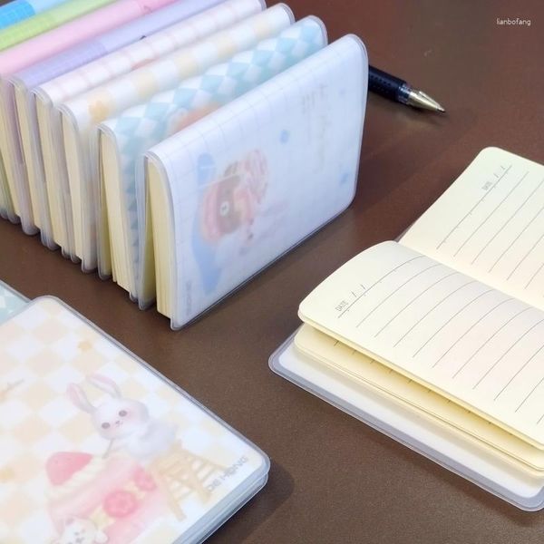 Cuaderno Mini bolsillo cubierta de plástico diario 100K portátil pequeño cuaderno fresco para estudiante