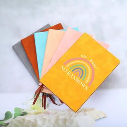 Notebook Personnalisé No Rain Rainbow Inspirational Gift Art for Employee Success FAILCH BROCK-WORK Work Record Book Supply