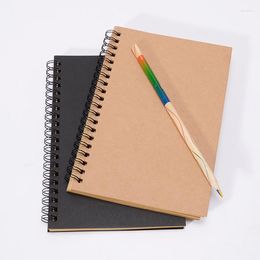 Cuaderno espiral cuaderno de bocetos Graffiti para útiles escolares tamaño 12 18cm 100 páginas cubierta de papel Kraft página en blanco