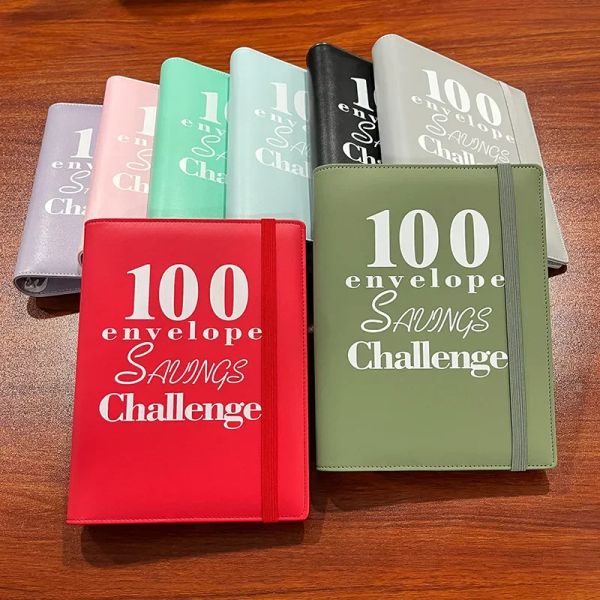 Notebooks 100 enveloppe Challenge Lider Sauver les défis de l'épargne Épargne Défis Budget de liant Loseleaf avec Système d'organisateur monétaire enveloppes en espèces