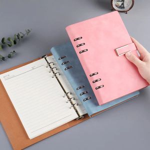 Notebooks 2023 Nieuwe harde hoes Magnetic A5 Leather Spiral Notebook Agenda Planner Binder 6 Ring Business Office Notepad Note Book