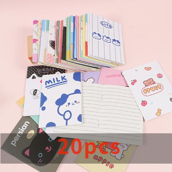 Notes de carnet 20pcs / set kawaii coréen aléatoire mini cabier dessin animé journal portable planificateur de la papeterie d'étudiant