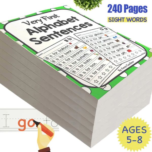 Cuadernos envío gratis 240 páginas Vocabulario de alta frecuencia Actividad de ejercicio Práctica de aprendizaje La palabra más común para niños