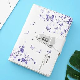 Notebooks A5 Blue and White Notebook Ancient Style Code Journal avec Lock Student Gift Notebook Épaississement de la papeterie