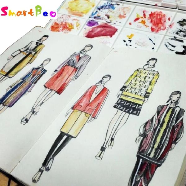 Notes à carnet A5 Fashion Designer Notebook for Teenage Fashion Illustration Book Dessin Dreated Line Body Designer Fonter