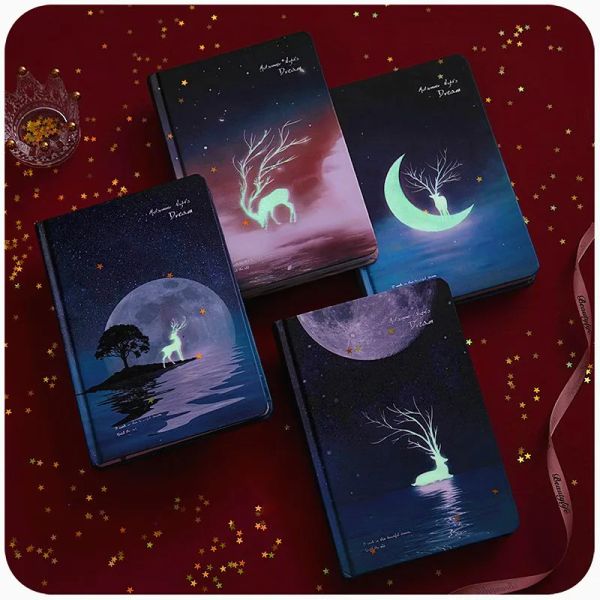 Cuadernos A5 Midsummer Night Lumineo Hand Libro de tapa dura Libro de tapa dura Página Color Starry Página Diario Notorbooke Mano