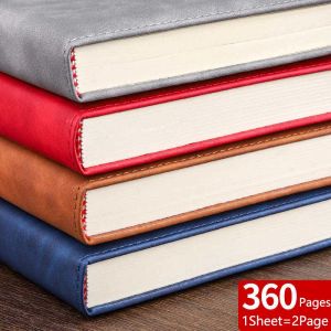 Cuadernos A5 Notebook 100GSM Paper 360 Pages Planificador de cuero engrosado de notas de negocios para accesorios escolares de diario