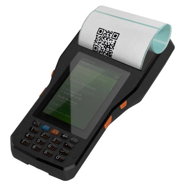 Notebooks Android 6.0 OS Mobile 4G Handheld PDA Android Data Terminal con impresora térmica de 80 mm, escáner de código de barras 1D/2D y lector RFID