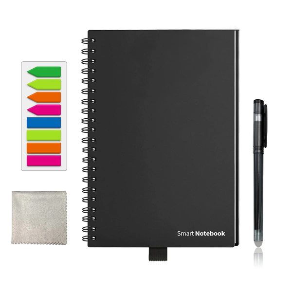 Notebooks B5 Note à carnet intelligent réutilisable Blocage numérique doublé parsemé de stylo effactif et essuie pour le stockage du cloud de croquis et réutilisez sans cesse