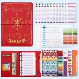 Notebooks bronzing Sakura Pu Leather Notebook Pu Leather Cover Folder Journal avec feuille de ferme