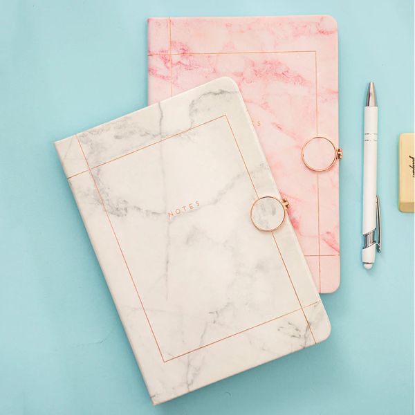 Notebooks Creative Notebook Style Marbing Style Diary Book Magnetic Buckle Journal Book Horizontal Line Inner Page Stationery School Supplies