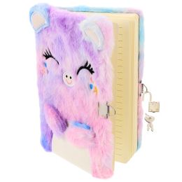 Notebooks Diary for Girls with Lock and Keys Plush Secret Diary Journal Journal pages doublées conception à paillettes École étudiante Notebook