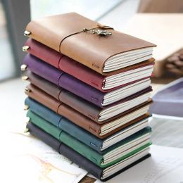 Notebooks Véritable journal en cuir rechargeable Note de voyage Retro Diy Handmade Journal portable Sketchbook Bureau d'école Customated