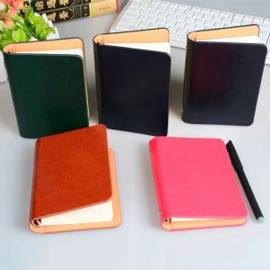 Notebooks Hard Cover A7 Pocket Notepad Small Spiral Notebook Journal 6 Ring Binder Planner Mini Portable Book Book Stationery Gift
