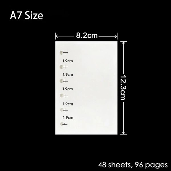 Cuadernos Anillo de alta calidad Binder Notebook A7 Recargas de inserción 6 hoyos Planificador de espiral de hojas sueltas Core 100g Paper