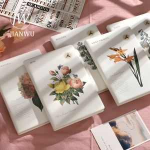 Notebooks Jianwu 224Pagina's Kleurafdruk Flower Notebook Portable A5 Dikked Diy Journal Student Writing Diary Office Kladblokkennis