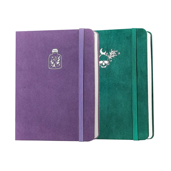 Notebooks Jourmore Soft Touch Purple and Green Velvet Cover B6 (5.35 * 7.6 '') Journal de notes